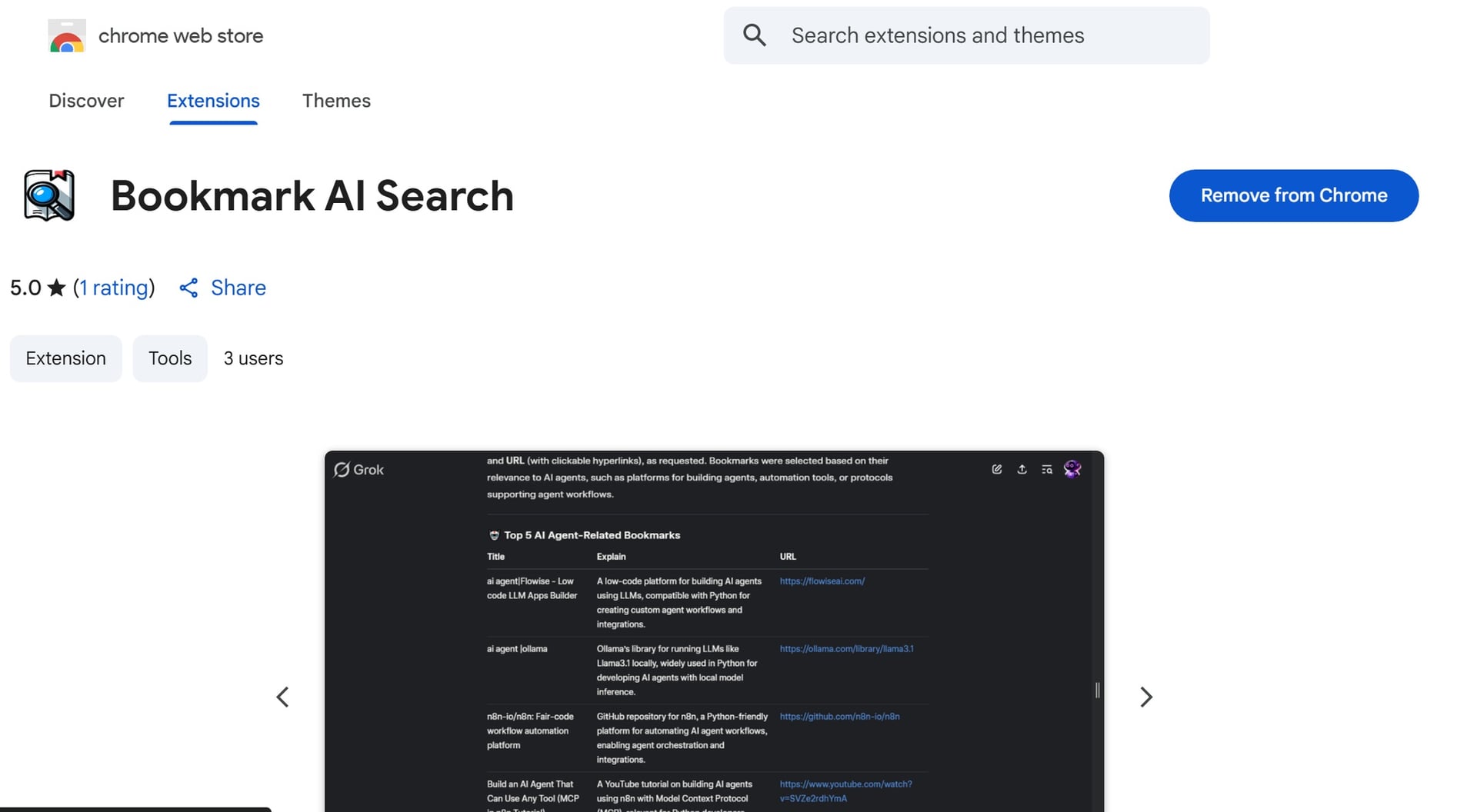 Chrome Web Store 插件頁面