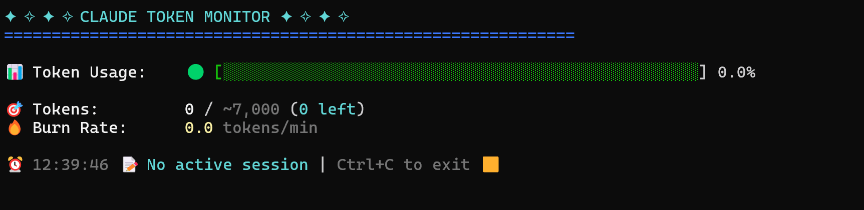 Claude Code Usage Monitor 監測界面截圖