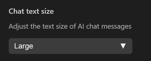 Chat Text Size Setting