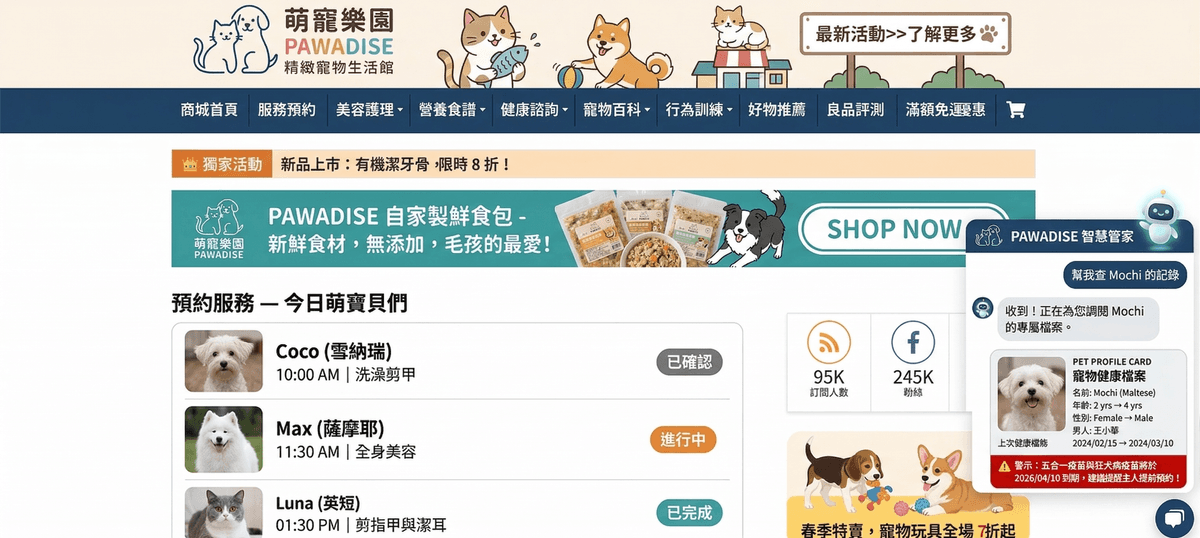 寵物美容店 AI 管理系統